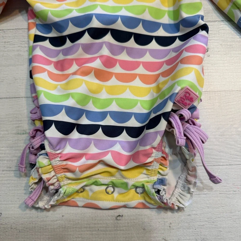 Rufflebutts girls rainbow one‎ piece swim suit 3-6 months